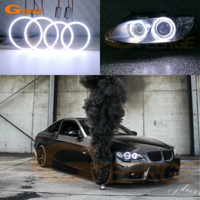 Per BMW Serie 3 E90 E91 E92 E93 M3 Coupe Cabriolet Luce diurna Eccellente Ultra Luminoso COB Led Angel Eyes Kit Halo Anelli