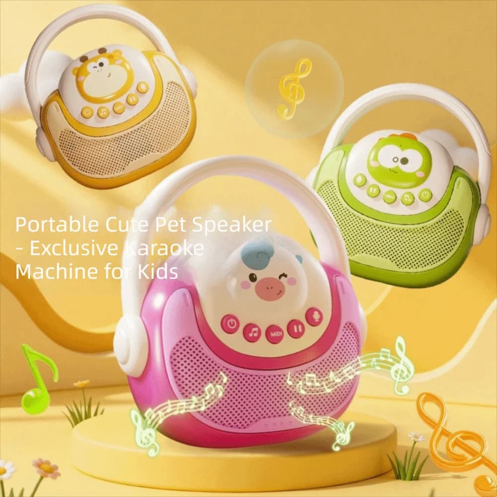 Altoparlante Musicale Wireless per Karaoke, Giocattolo per Bambini, Connessione al Telefono, Macchina per Cantare Registrabile, Macchina per Karaoke in Plastica per Feste