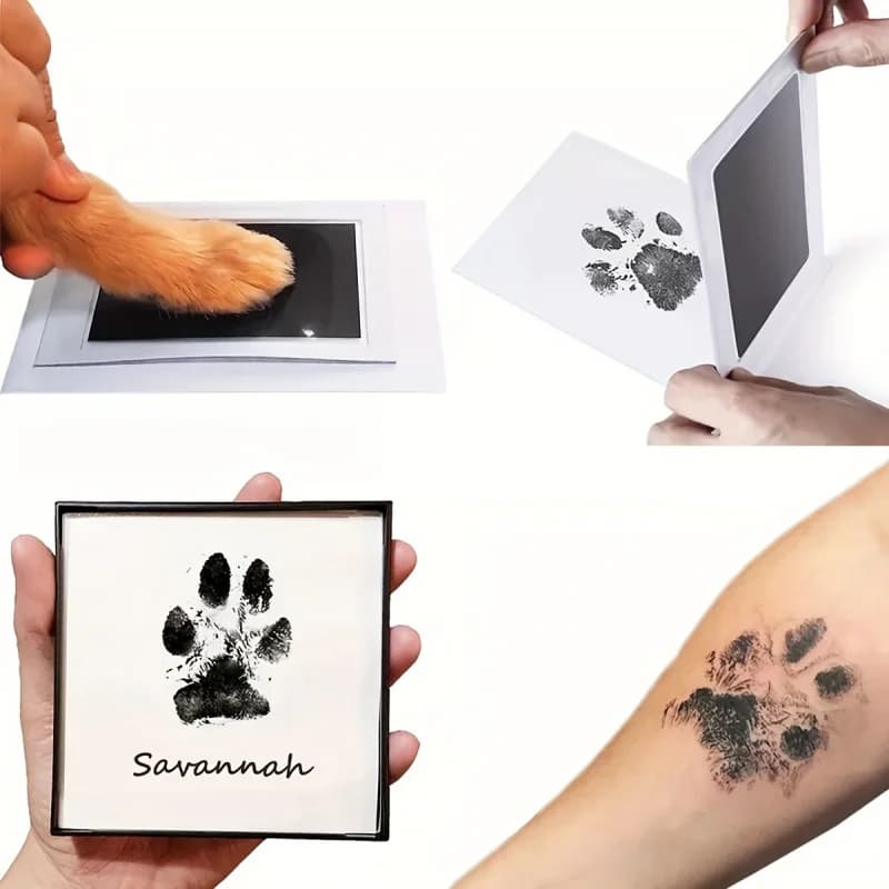 Kit ricordo per impronte di zampe di animali domestici: tampone di inchiostro Clean Touch per cani e gatti, crea impronte durature delle zampe/punte, perfetto per il memoriale