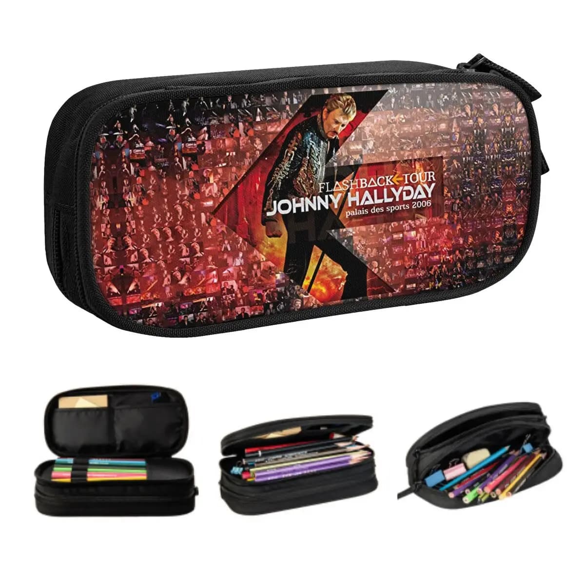 Astuccio coreano personalizzato Johnny Hallyday French Rock per ragazzi Gilrs Singer, grande scatola per penne, accessori scolastici