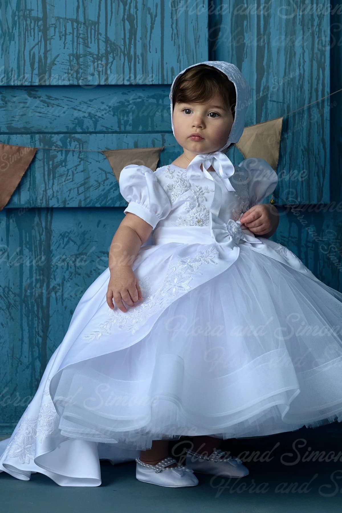 Abito soffice per bambini personalizzato Abito da ragazza di fiori con fiocco in rilievo per cerimonie nuziali Ricevimenti formali Feste natalizie