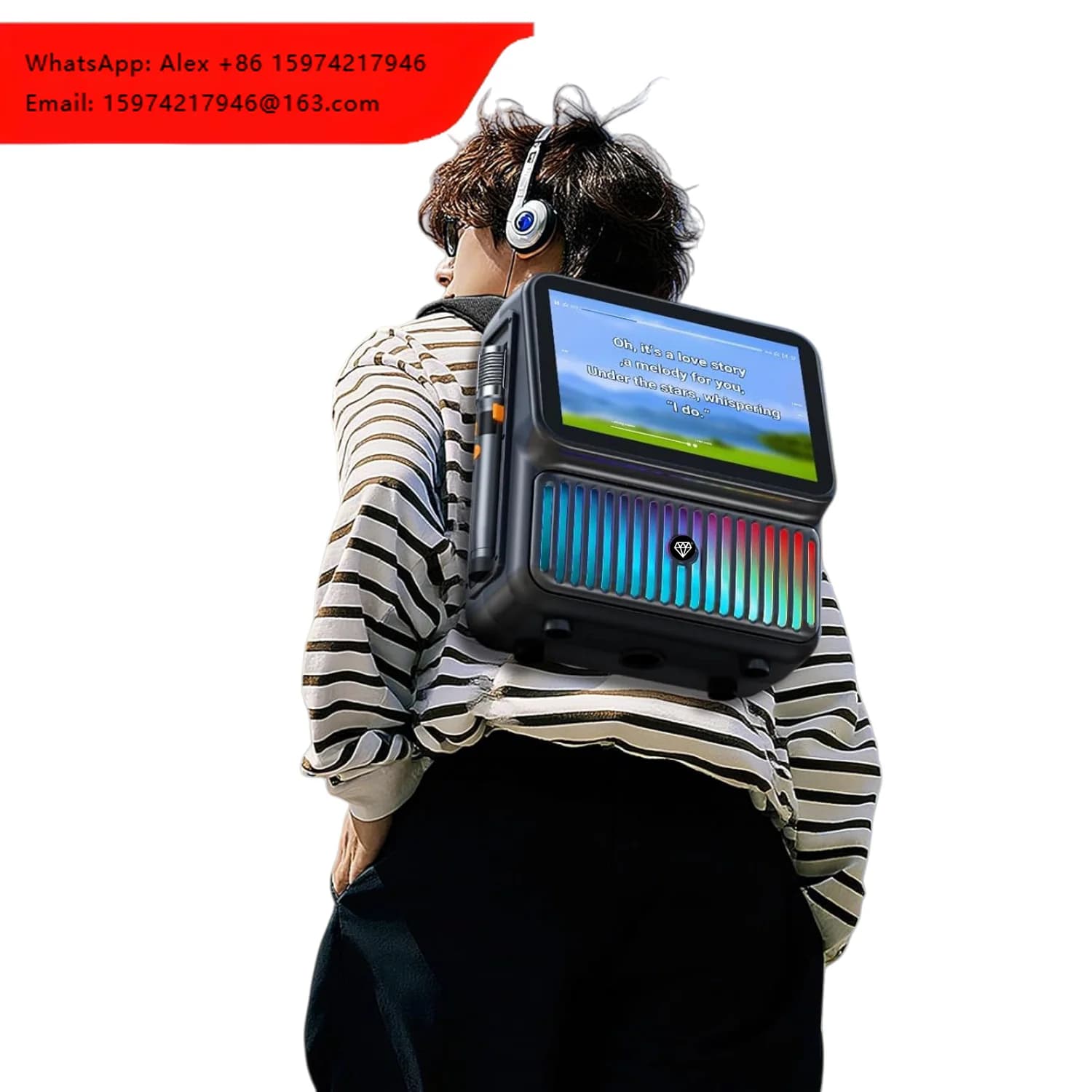 Karaoke Machine For Adults-with Screen 13.3", 2 Wireless Mics, Pitch Correction, Professional Karaoke System For Home Party