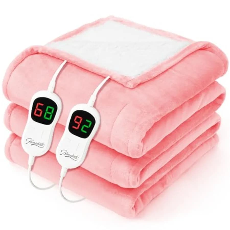 Coperta Elettrica Riscaldante Queen - 213x229 cm, Coperta Termica con 10 Livelli di Riscaldamento, Spegnimento Automatico Dopo 8 Ore, Riscaldamento Rapido, Protezione da Surriscaldamento