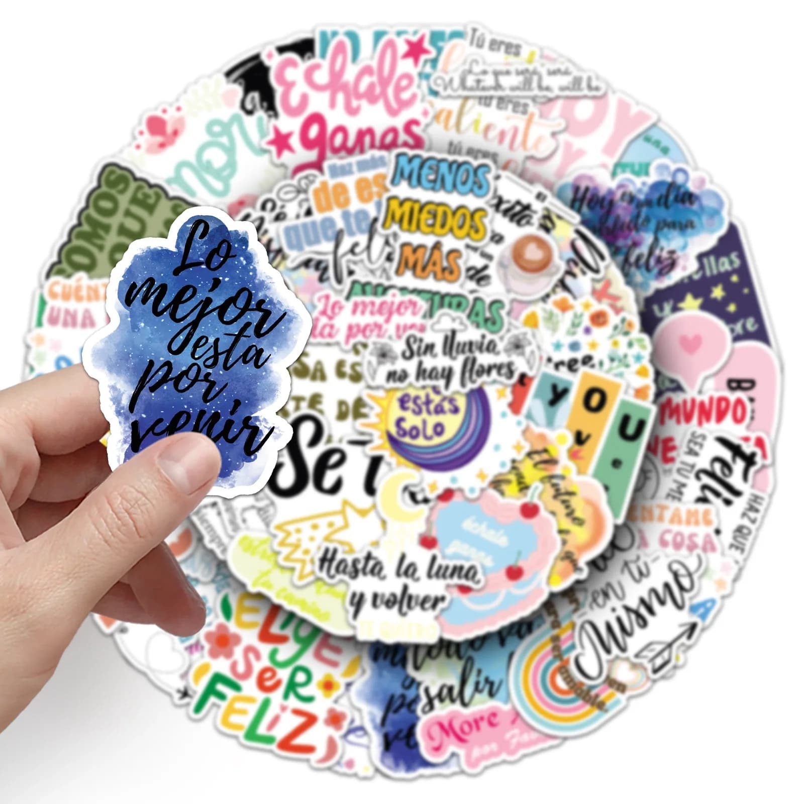 10/50PCS Spanish Graffiti Stickers Inspirational Phrases Cartoon Sticker Suitcase Laptop Phone Guitar Bike Skateboard Decals Toy