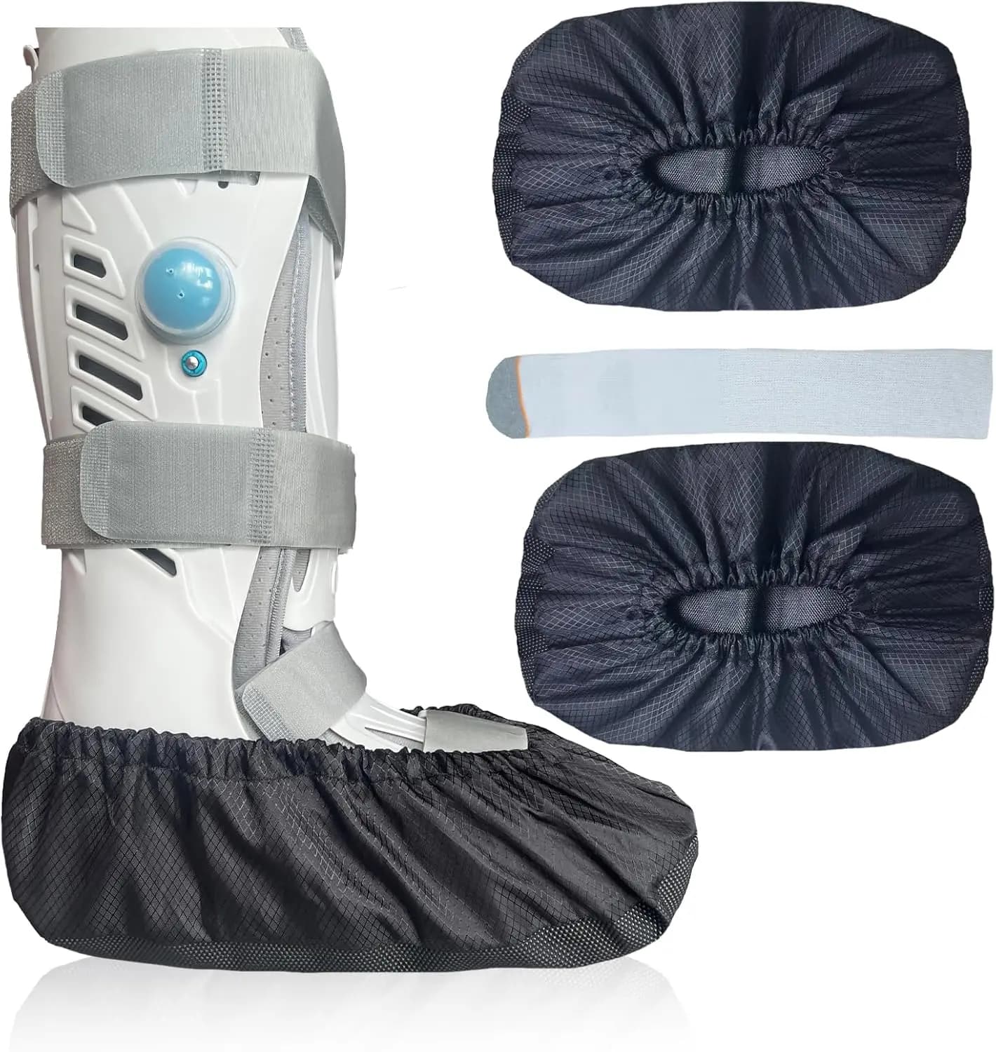 Walking Boot Covers for Broken Foot Ankle Recovery, Waterproof Anti-slip Cast Shoe Covers with Washable Design