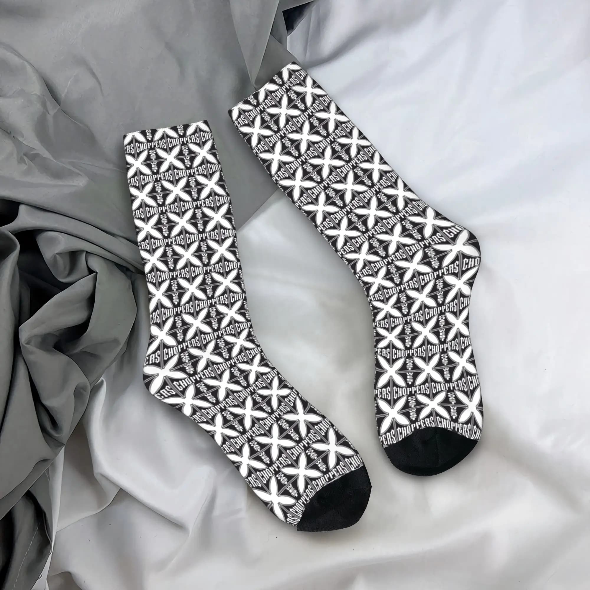 Calzini Personalizzati con Stampa Novelty West Coast Iron Cross Choppers per Donna e Uomo, Elasticizzati per Estate, Autunno e Inverno