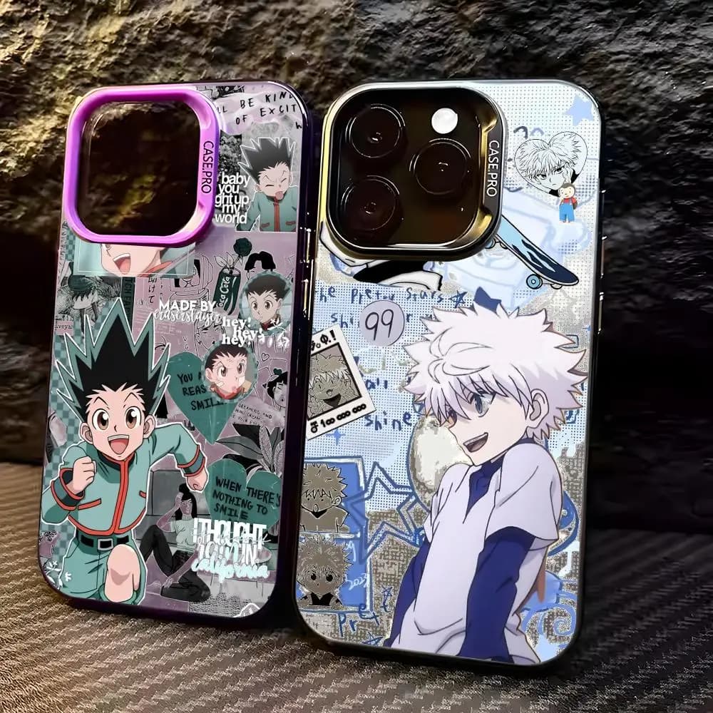 Custodia per telefono Anime H-Hunter Hunter per iPhone 17 16 15 14 13 12 Pro Max Air Aurora Opaca Laser Metallizzata