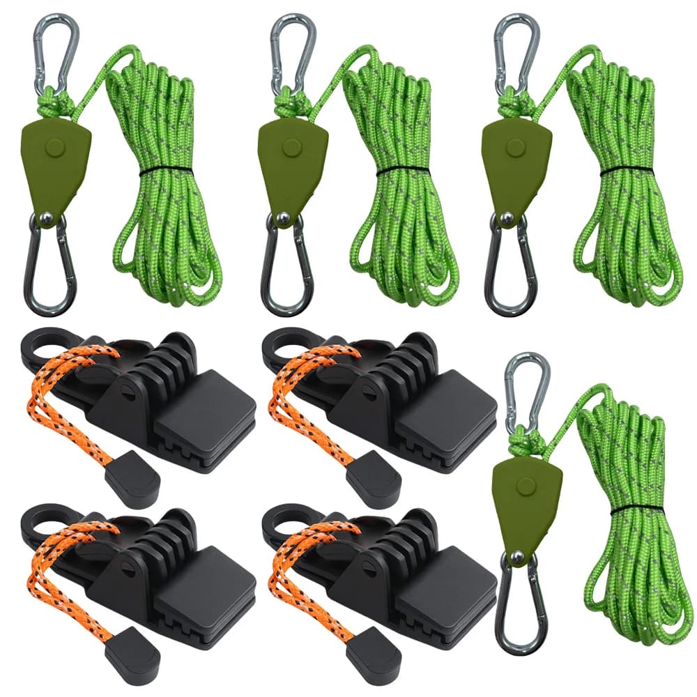 4 pezzi riflettenti tenda da campeggio corda legare fibbia fissa puleggia tenditore ganci a cricchetto 4 pezzi clip per tenda resistente clip per telo