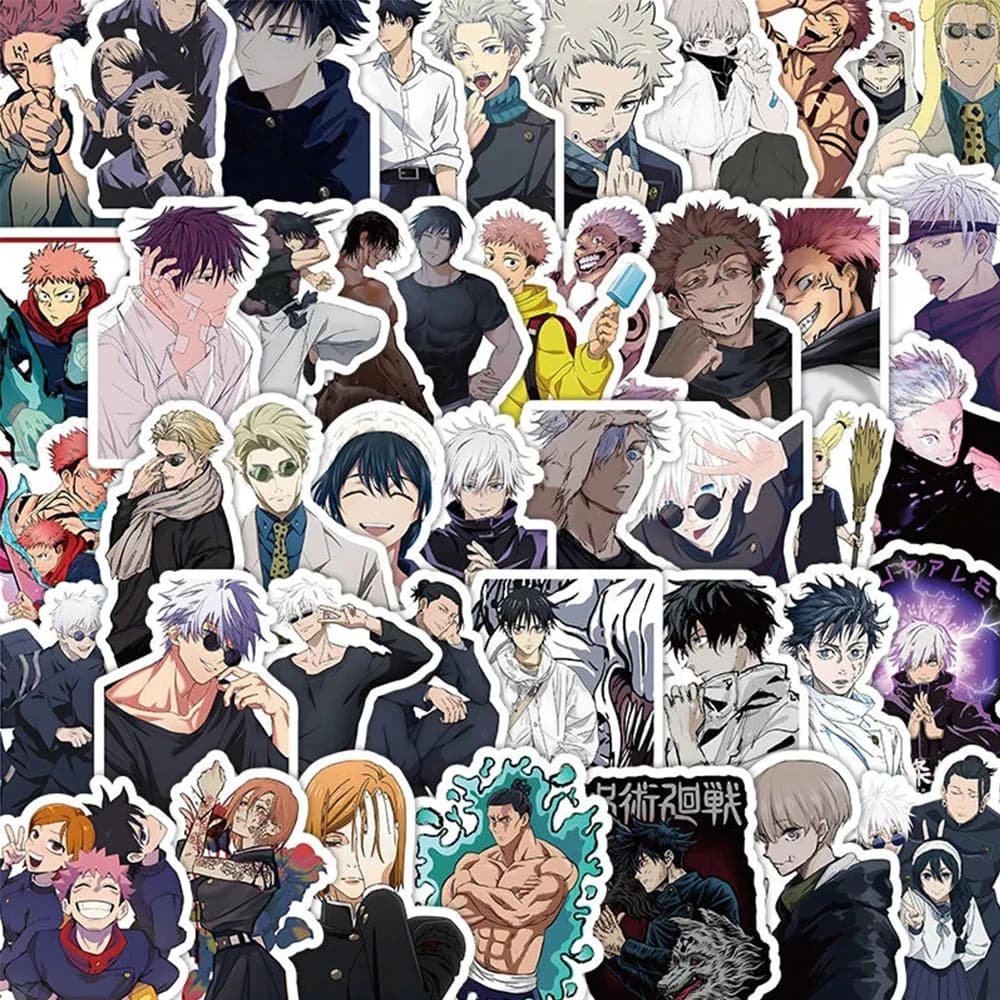 10/30/50/100 Pezzi Adesivi Anime Jujutsu Kaisen, Satoru Gojo, Itadori Yuji, Decalcomanie per Telefono, Skateboard, Laptop, Adesivi Cartoon Cool