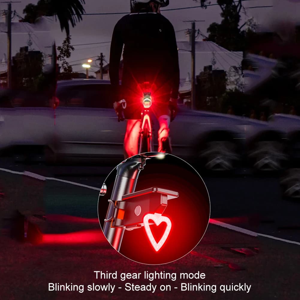 Luce Posteriore Solare per Bicicletta, Impermeabile, Ricaricabile USB, Luce di Sicurezza e Avvertimento per Ciclismo Notturno