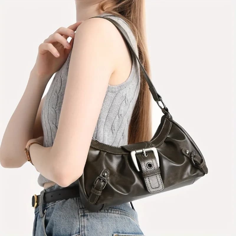 Nuova Collezione Primavera Estate 2026: Borsa a Spalla in Pelle PU per Donna, Stile Y2K, Borsa Estetica alla Moda per Signore