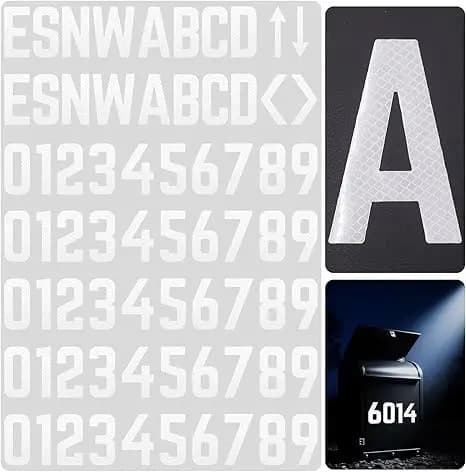 Reflective Wheelie Bin Stickers 70Pcs Self Adhesive House Number Decals Weatherproof Waterproof Trash Can Mailbox Address Labels