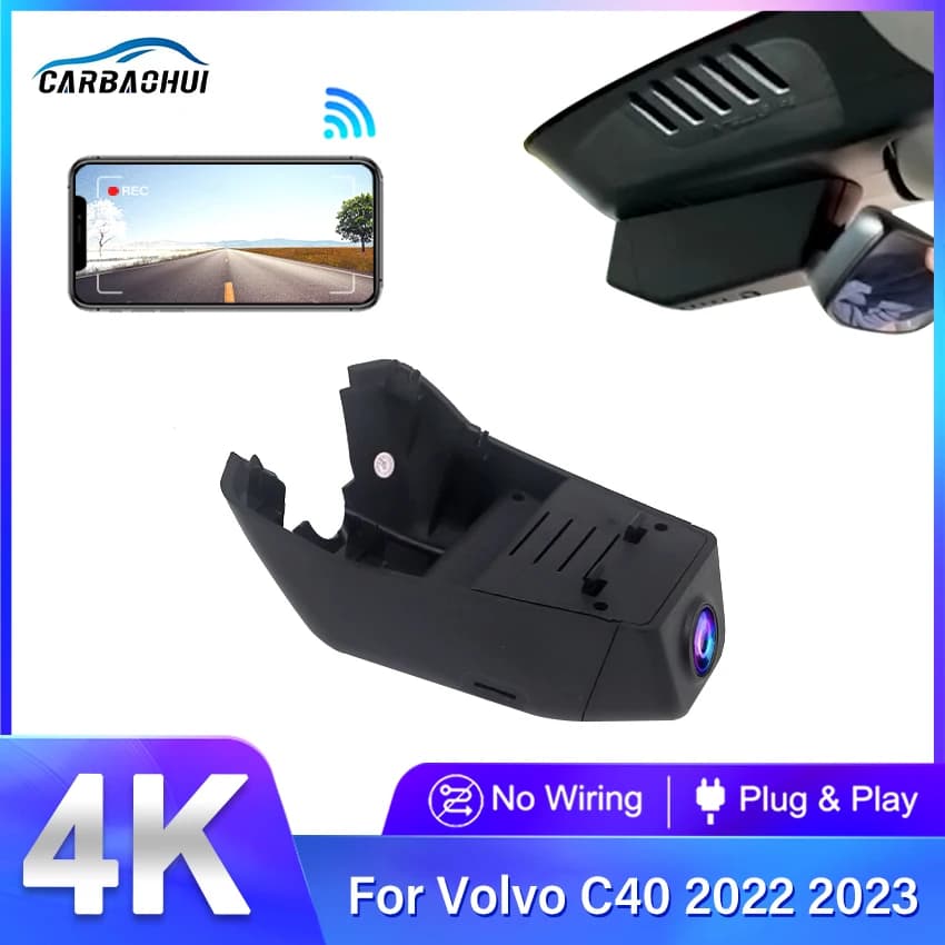 Nuovo! Videocamera DVR WiFi Nascosta per Auto, Plug and Play, Dash Cam 4K per Volvo C40 2022 2023 2024, Accessori Auto