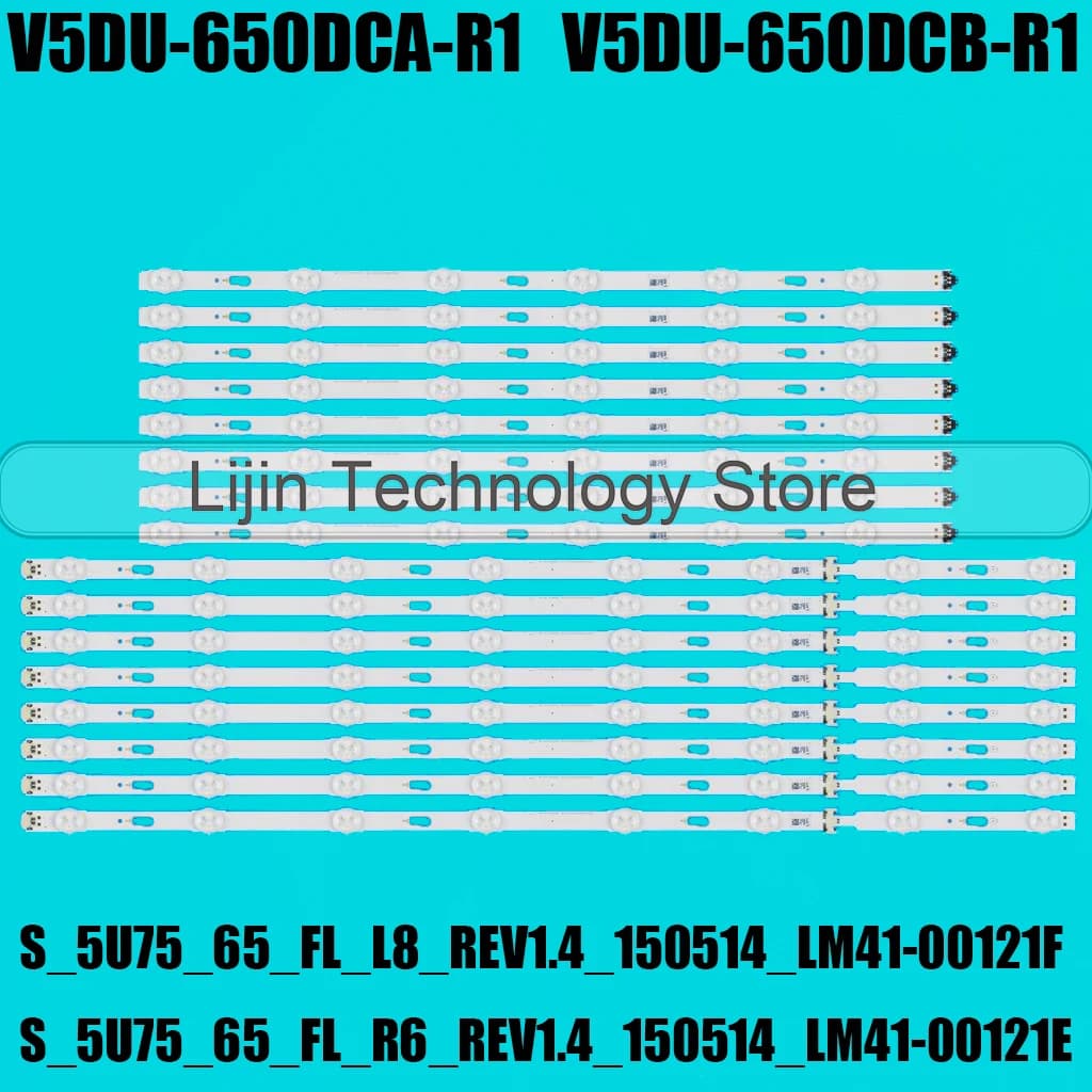 Striscia LED Per UE65KU6000 V5DU-650DCA-R1 650DCB BN96-39667A 39668A 34809A 39666A 39665A 34810A S_5U75_65_FL_L8 R6 UE65JU6000
