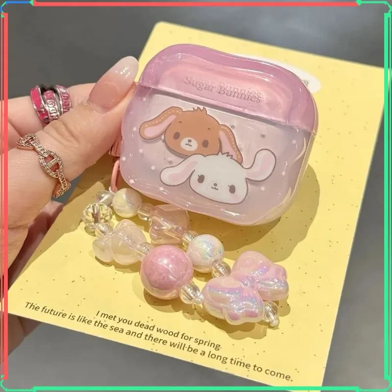 Protective case for Airpods Kawai Sugarbunnies, Bluetooth wireless earphone case compatible with second generation Apple Pro headphones
