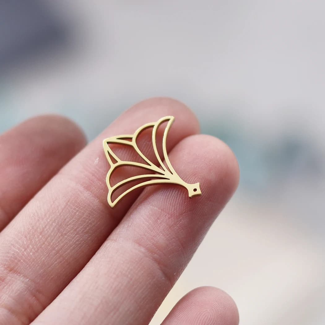 3PCS/LotFlowers Geometric Stainless Steel Jewelry Supplies DIY Necklace Earrings Geometric Stainless Steel Charms