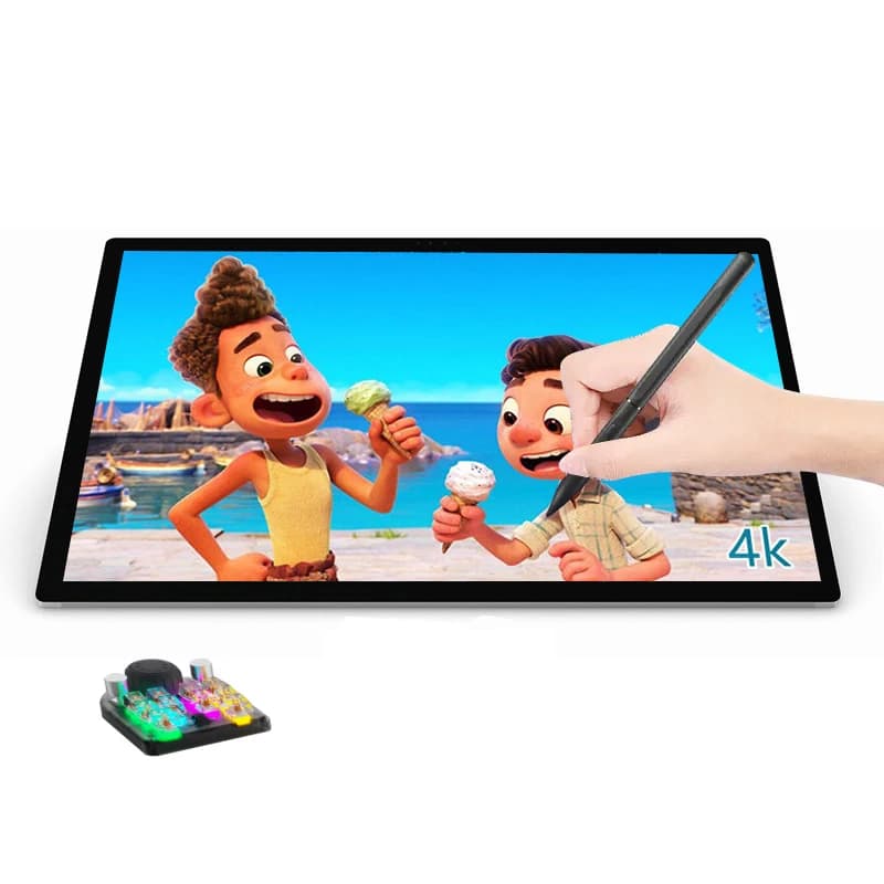 Nuovo Tablet Grafico Professionale con Display LCD IPS da 21,5 Pollici, 8192 Livelli di Pressione, Penna Digitale Portatile Senza Batteria
