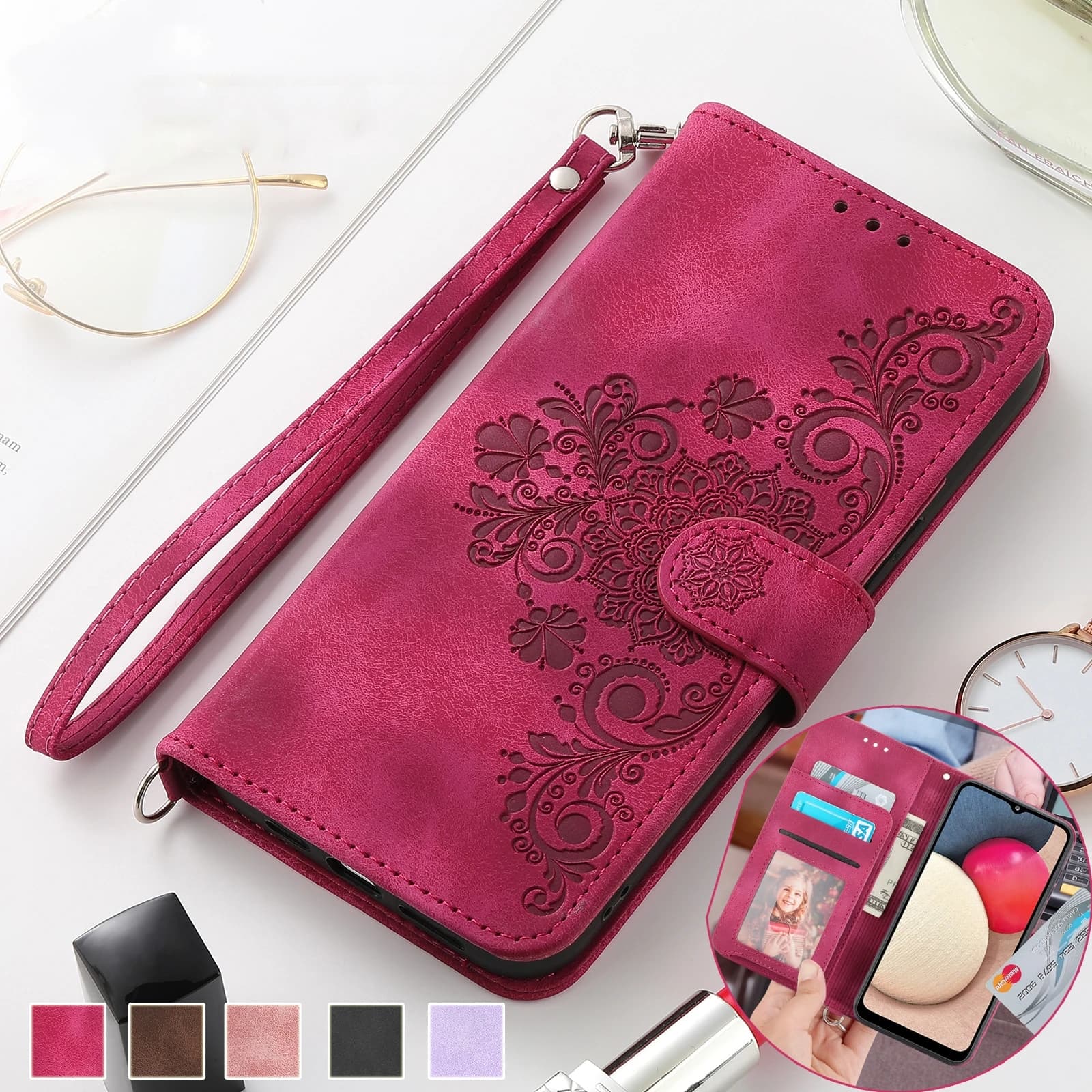 Custodia in pelle Flip per Samsung Galaxy S25 Edge S24 S23 FE S22 Ultra S21 S20 Plus S10 S9 Plus Nota 20 Ultra Card Solt Portafoglio Cover