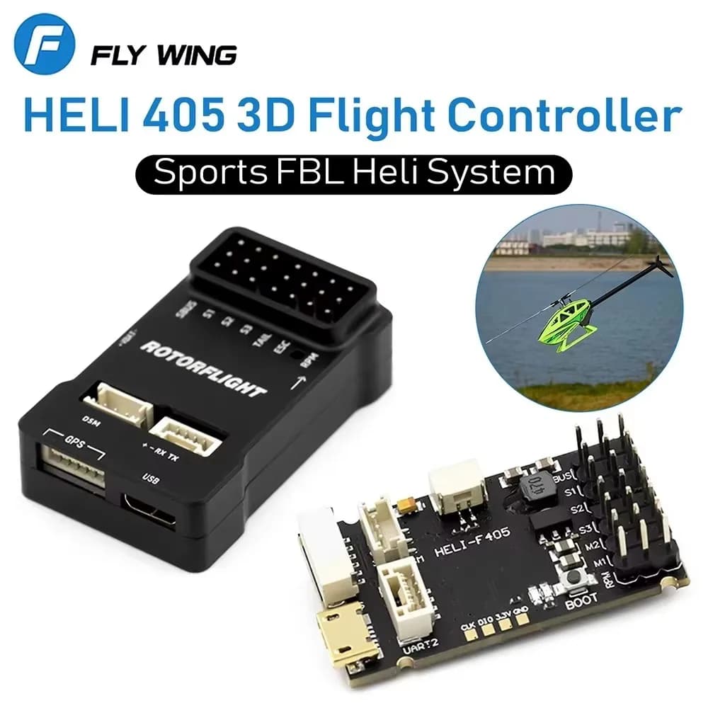 FLYWING Elicottero Rotorflight controllo di volo HELI 405 RF Elicottero FBL Heli Sistema Giroscopio Supporto Ricevitore PPM Spektrum Frsky