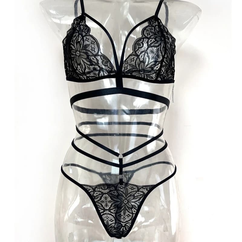 Plus Size Women's Sexy Lace Lingerie Set Wire-Free Fashion Underwear Sleepwear Comfortable Perspective Desig