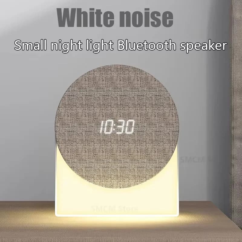 Sveglia Digitale 4 in 1 con Macchina del Suono, Altoparlante Bluetooth, Luce Notturna, Funzionamento a Batteria per Camera da Letto e Ufficio