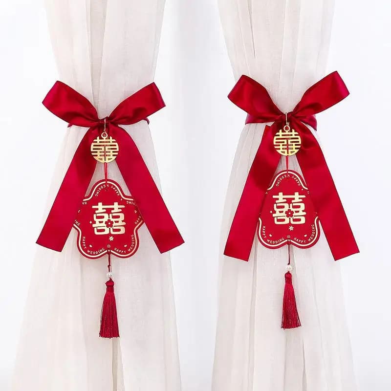 Wedding Decorative Bedroom Curtain Pulls Flower Design Creative Hanging Decorations Bedroom Window Strap Festive Wedding Supp...
