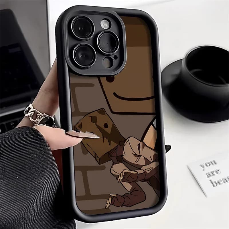 Silicone Soft Phone Case For iPhone 14 15 16PLUS 11 12 13PROMAX 17AIR Cartoon Box Man Shockproof Cover