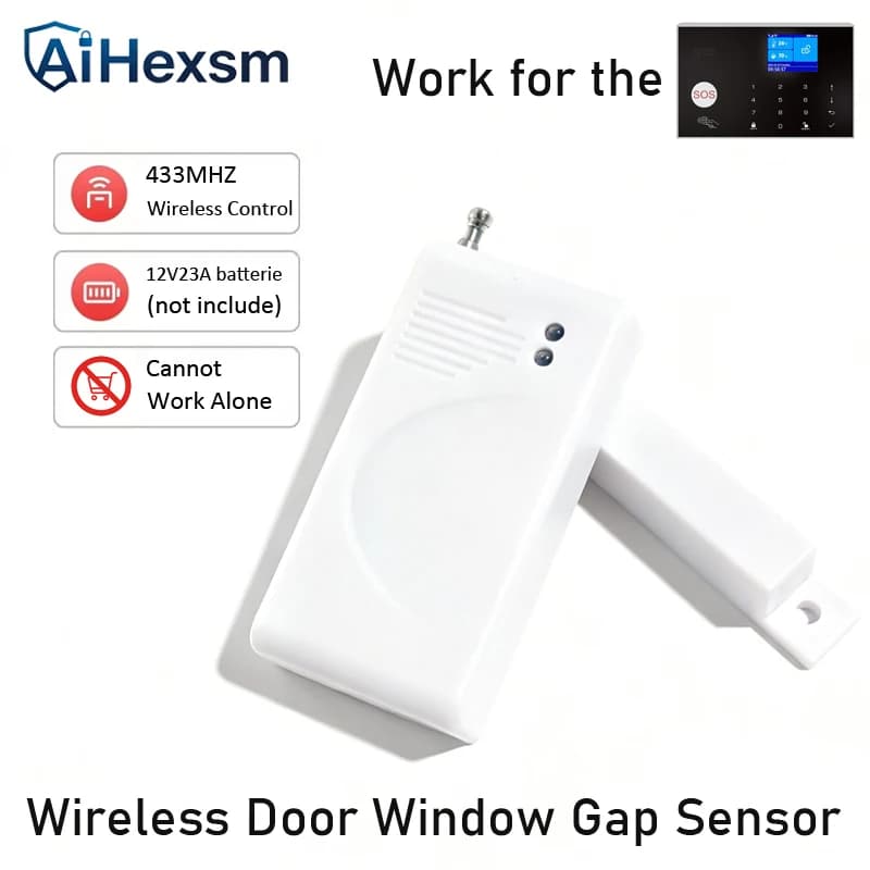 Nuovo Sensore Magnetico Wireless 433MHZ 1527 per Porte e Finestre, Rilevatore per Sistema di Allarme Domestico con Comando Vocale, Antifurto PSTN GSM WIFI