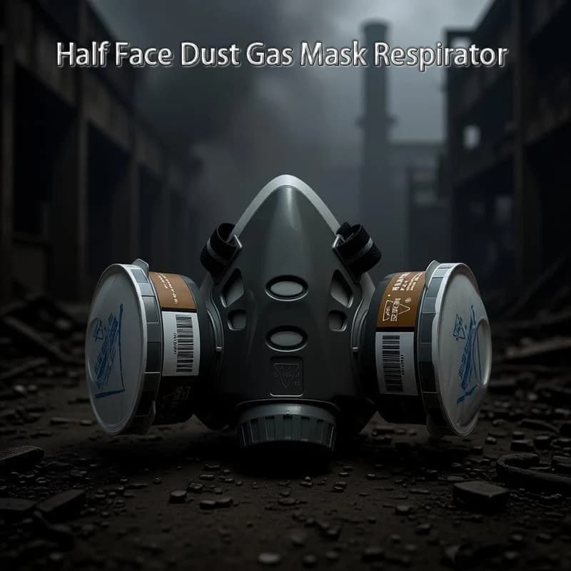Maschera Antigas Semimaschera con Doppio Filtro per Protezione Industriale, Verniciatura e Spruzzatura