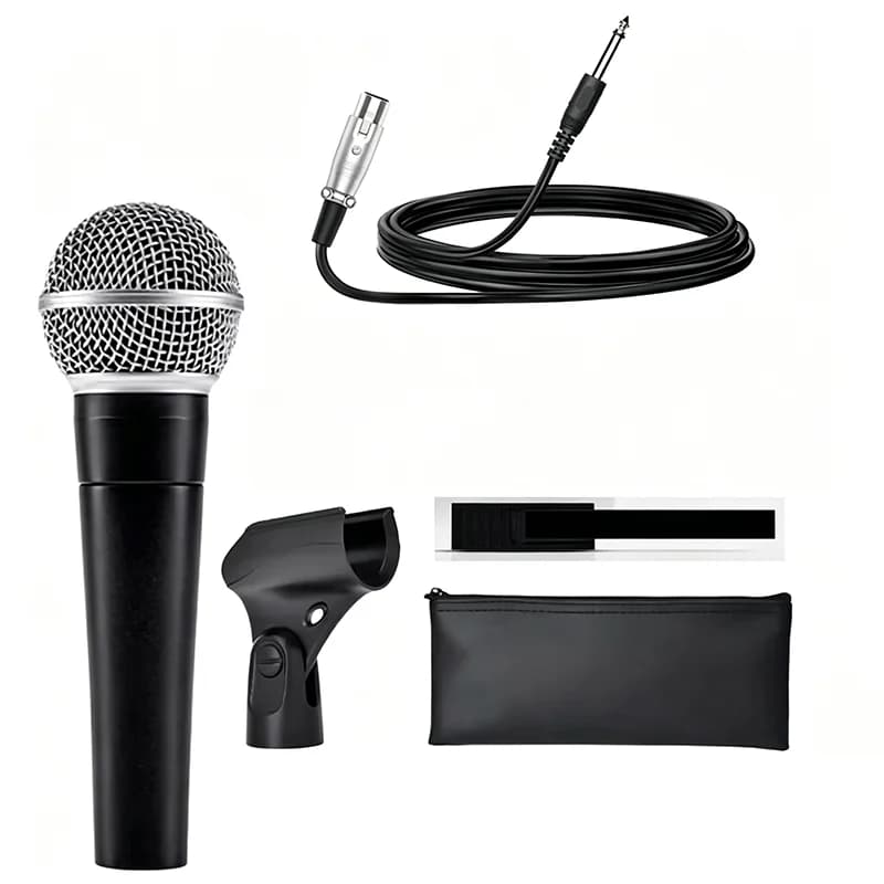 Karaoke Dynamic Microphone Professional Wired Mic For PC Sing Live Streaming Machine Gaming System Sound Audio Room Gamer Kits