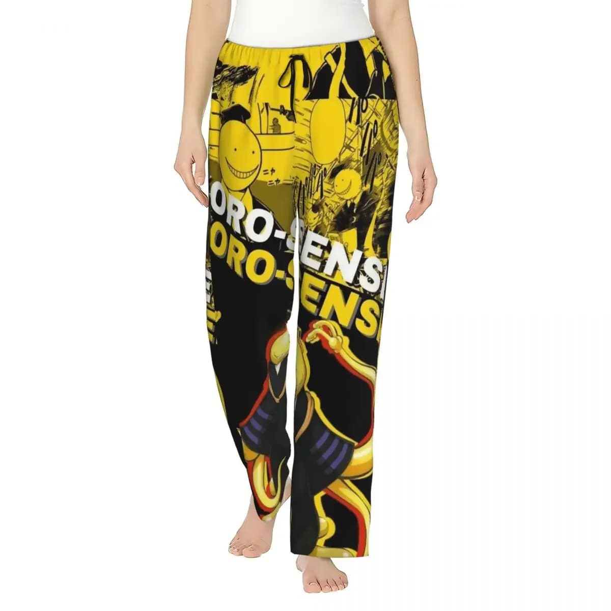 Custom Assassination Classroom Octopus Koro Sensei Women Pajama Pants Lounge Sleep Sleepwear Bottoms with Pockets