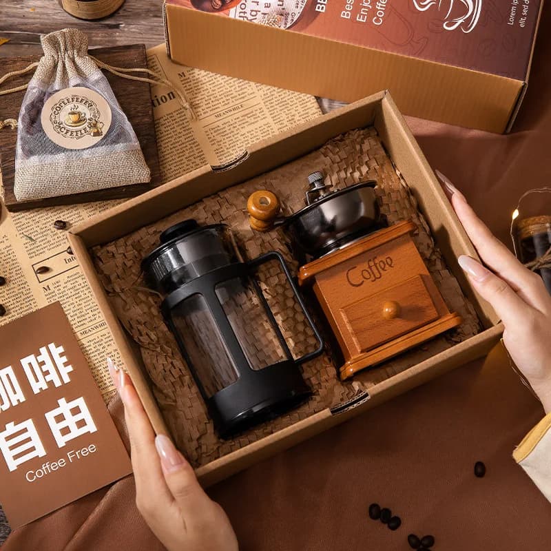 Household Coffee Brewing Decor Gift Box, Complete Light Luxury Coffee Maker Tool Set for Holiday Corporate Client Souvenir