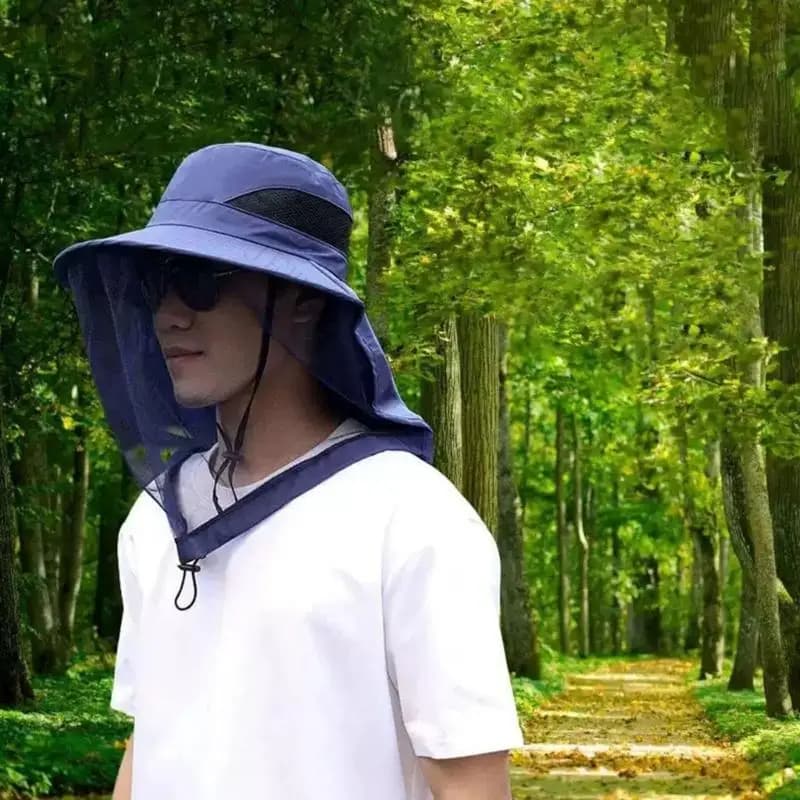 R7UF Multipurpose Sun Hat Head Net Cap For Men And Trekking Fishing