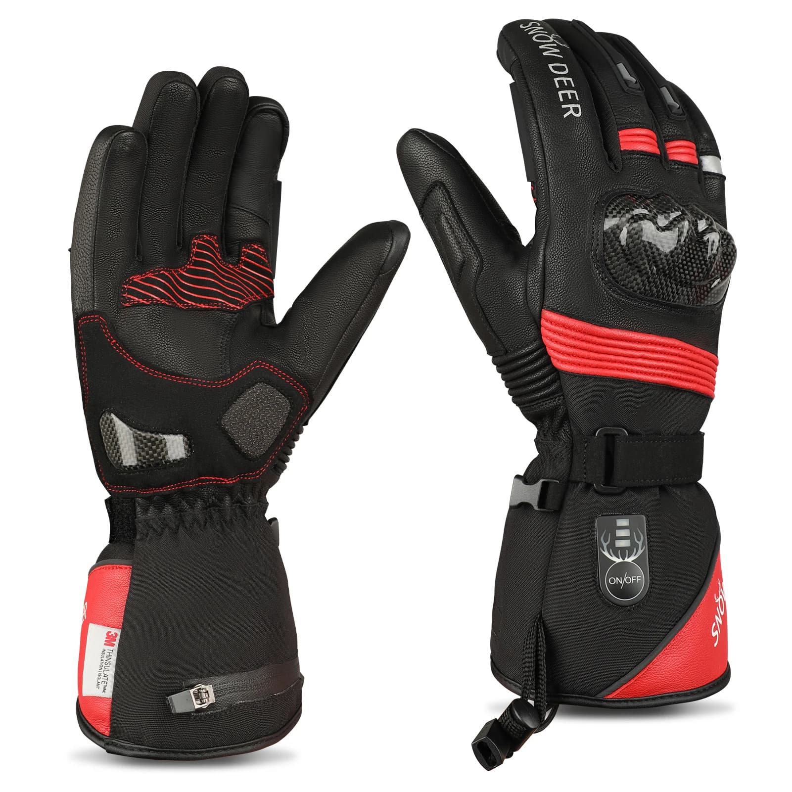 NewSavior Custom 7.4V 2200mah Motorcycle Gloves Anti-Slip Touch Screen Riding Gloves for Outdoor Activities Like Snowboarding