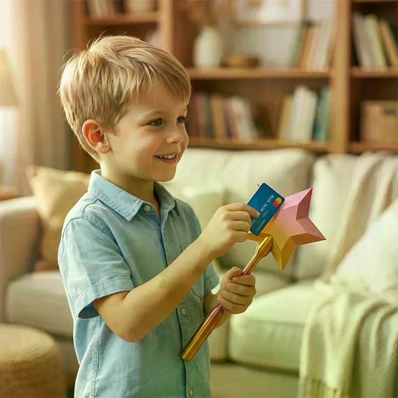 Bacchetta di Pagamento 3D Stampata, Porta Carte di Credito Contactless Star Magic, Bacchetta per Pagamenti NFC, Bacchetta per Pagamento con Carta di Credito Tap-to-Pay