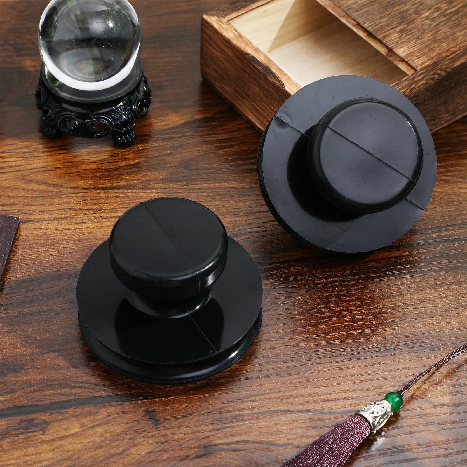 2pcs Tibetan Singing Handles Strong Suction Cup For Meditation Easy Install Portable Sound Accessories Yoga Bowl Replacement