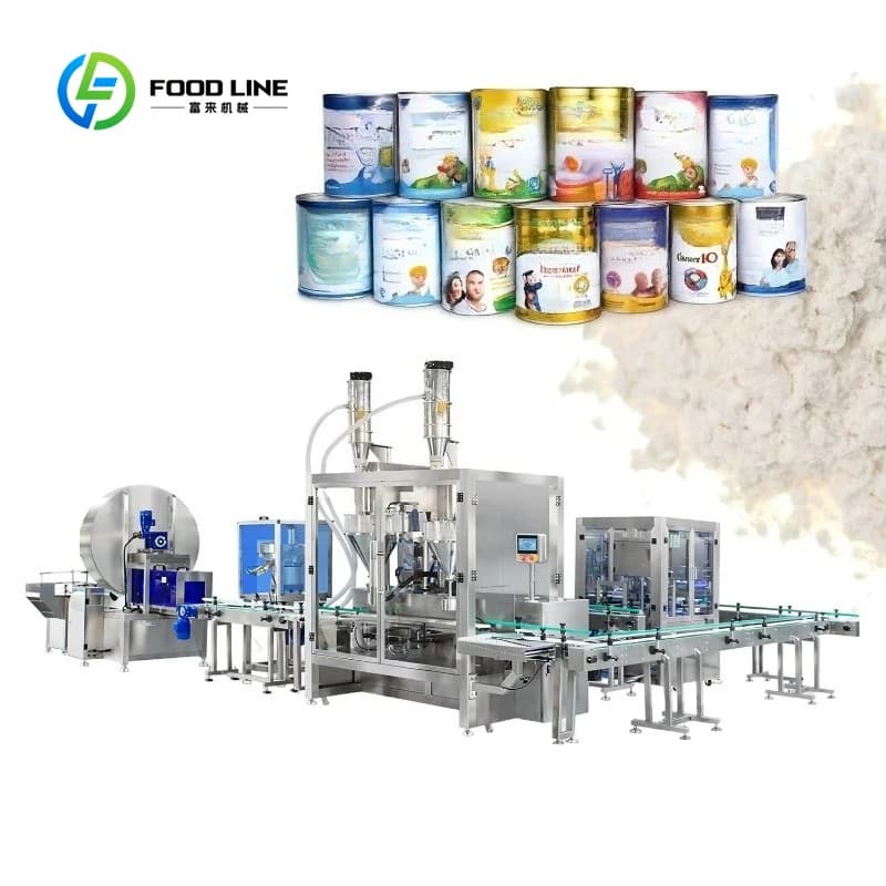 Customized Production Line Fully Automatic High Speed Automatic for Filling Powders, Machines for Filling Powder Protein Lattines, Powder Milk Packing Line
