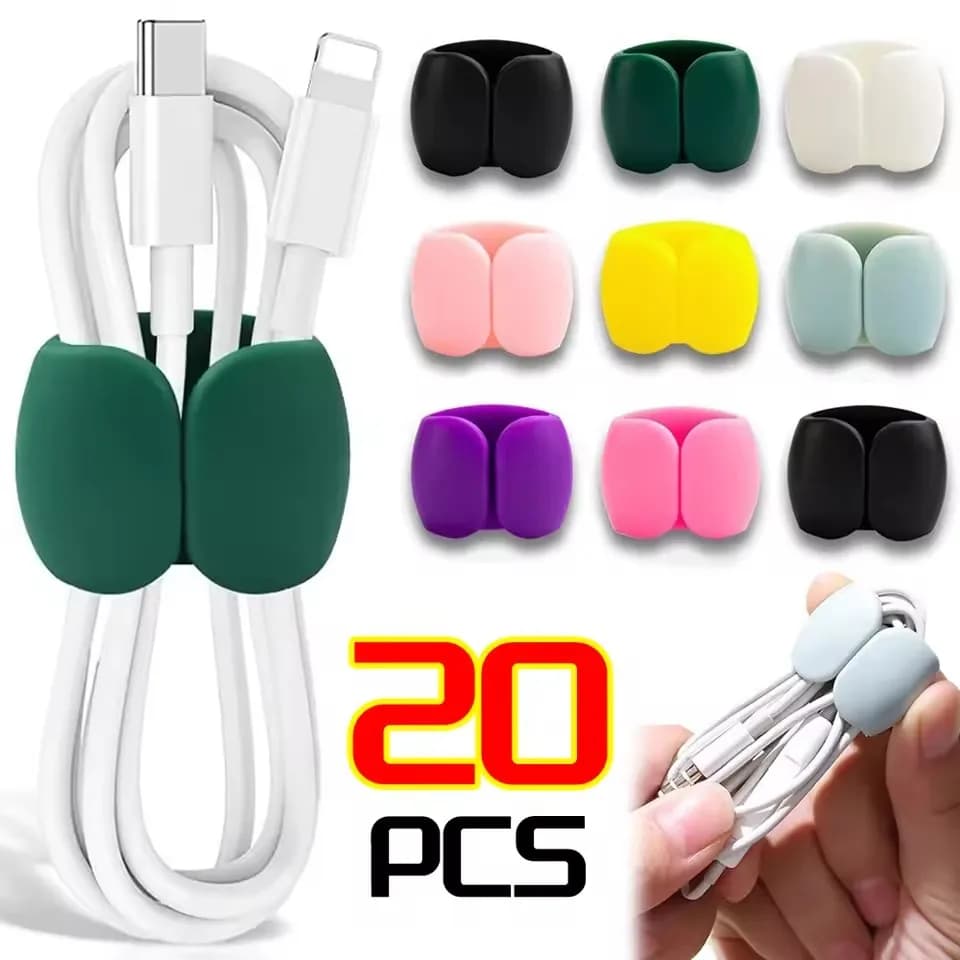 5/20PCS Avvolgicavo Organizzatore Clip Cavo del Mouse Supporto per cuffie Supporto per caricatore USB Scrivania Tidy Organizer Protezione per cavo metallico