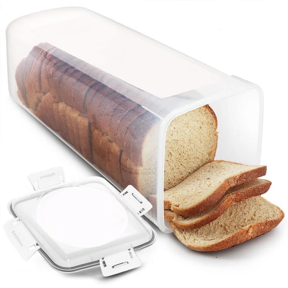Contenitore per Pane e Toast con Coperchio, Scatola Trasparente per Conservazione Alimenti, Contenitore per Sandwich, Salva Pane per Cucina