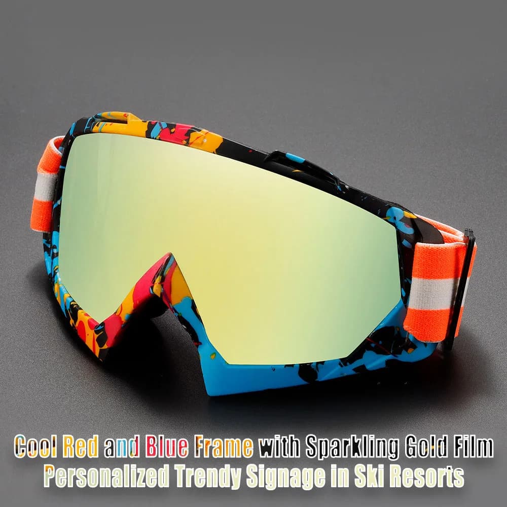New Man Woman Occhiali da sci Anti-fog UV400 Occhiali da neve Sport all'aria aperta Inverno Snowboard Occhiali da sci antivento Unisex Colorfu
