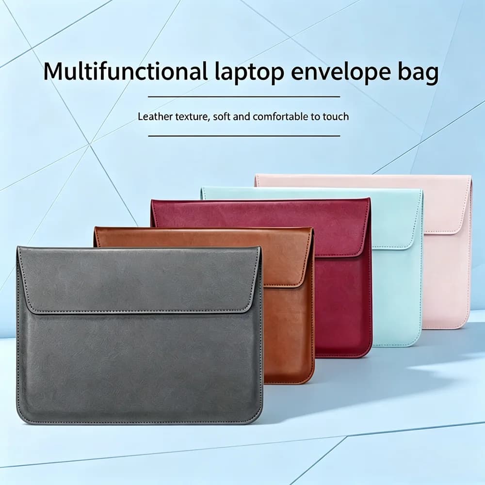 Borsa per laptop orizzontale rosa da 11,6 13,3 15,4 pollici, custodia sottile in pelle per laptop, compatibile con MacBook, Lenovo, Samsung, ASUS.