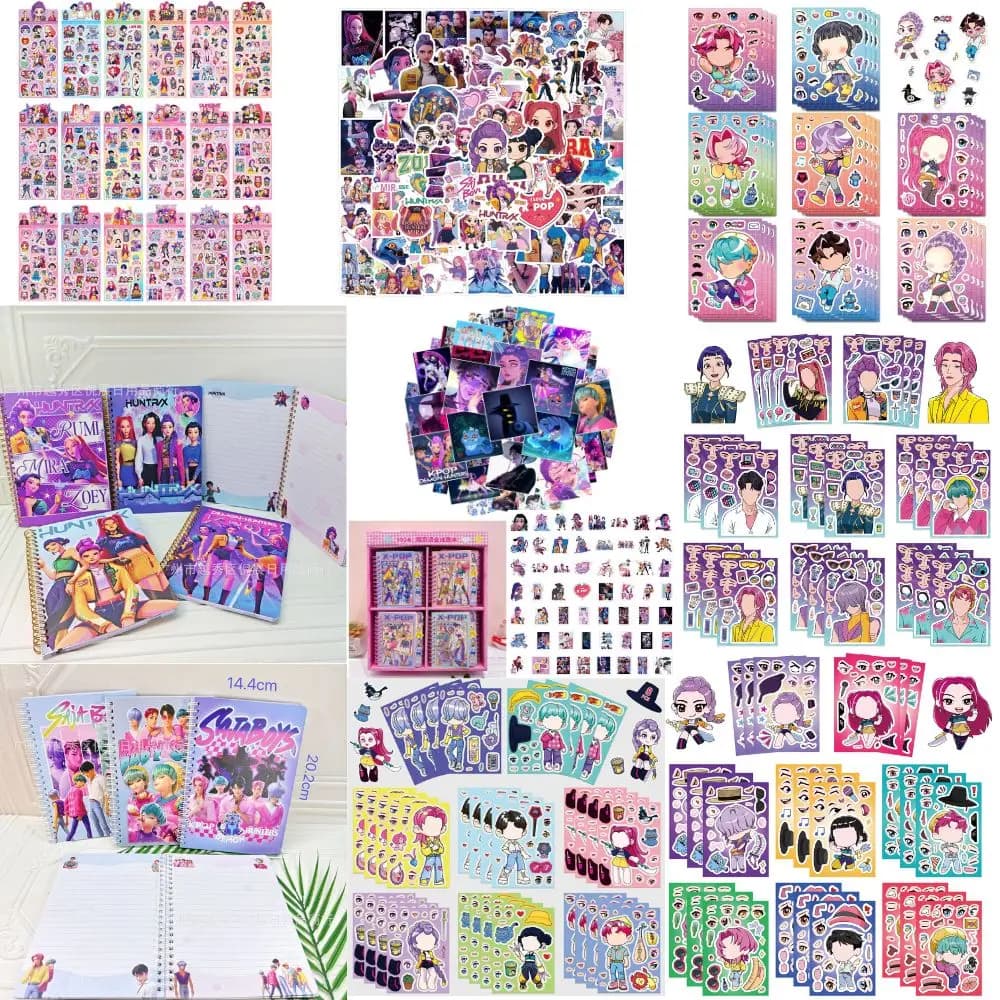 8/110 Pezzi Adesivi Puzzle 'Crea un'Espressione' Casuali, per Quaderni, Personaggi Anime, Cancelleria, Forniture per lo Studio, Scrapbook, Adesivi Impermeabili per Telefono