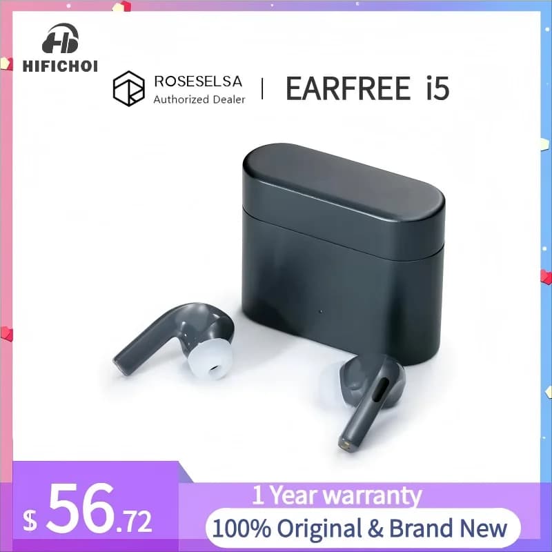 ROSESELSA EARFREE I5 Wireless HiFi TWS Bluetooth 5.3 Hybrid Hearing Aids Active Noise Cancellation IPX5 LDAC Gaming Headphones for Exercises