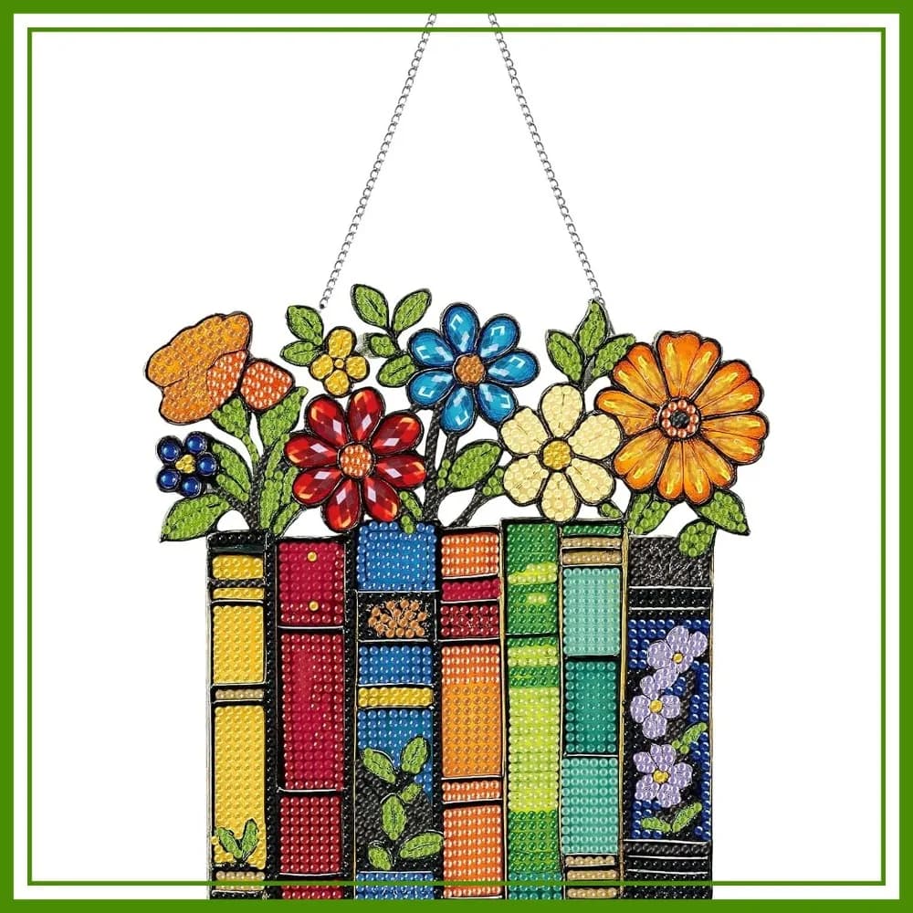 Acchiappasole con Fiori e Diamanti per Adulti, Kit Artistici 5D con Gemme, Decorazione Fai-da-Te per Finestre, Regalo Artigianale da Appendere