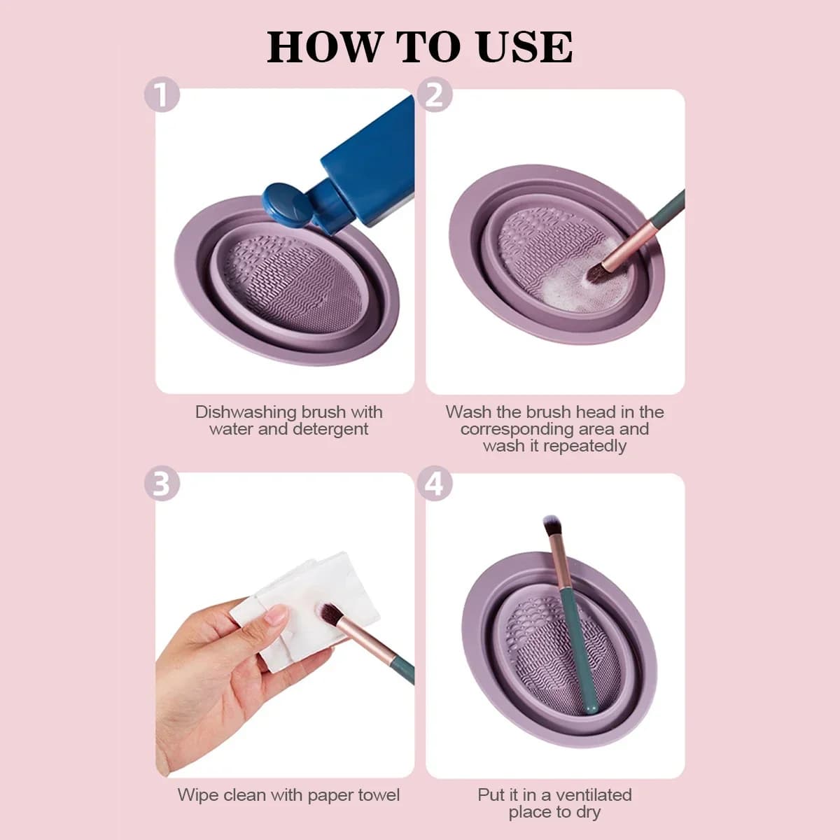 Brush Cleaning Colorful Scrubber Box Tools Cleaner Sponge Remover Eye Shadow New Silicone Makeup Brush Color Foundation