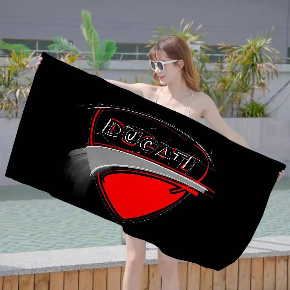 Asciugamani da Spiaggia in Microfibra D-Ducaties per Moto, Asciugatura Rapida, per Viaggi, Piscina, Yoga