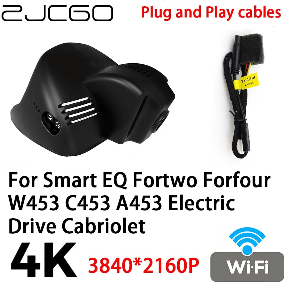 ZJCGO 4K 2160P DVR for Car Dash Cam Plug and Play Video for Smart EQ Fortwo Forfour W453 C453 A453 Electric Drive Cabriolet