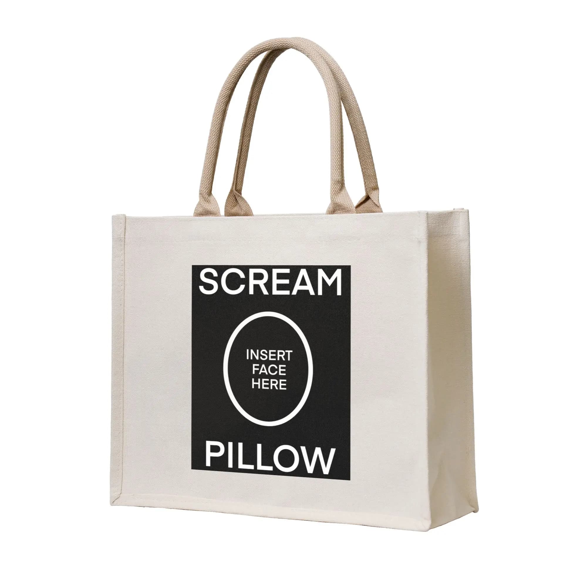 SCREAM PILLOW Borse per la spesa in tela, borsa tote pieghevole da donna, borsa a tracolla da viaggio