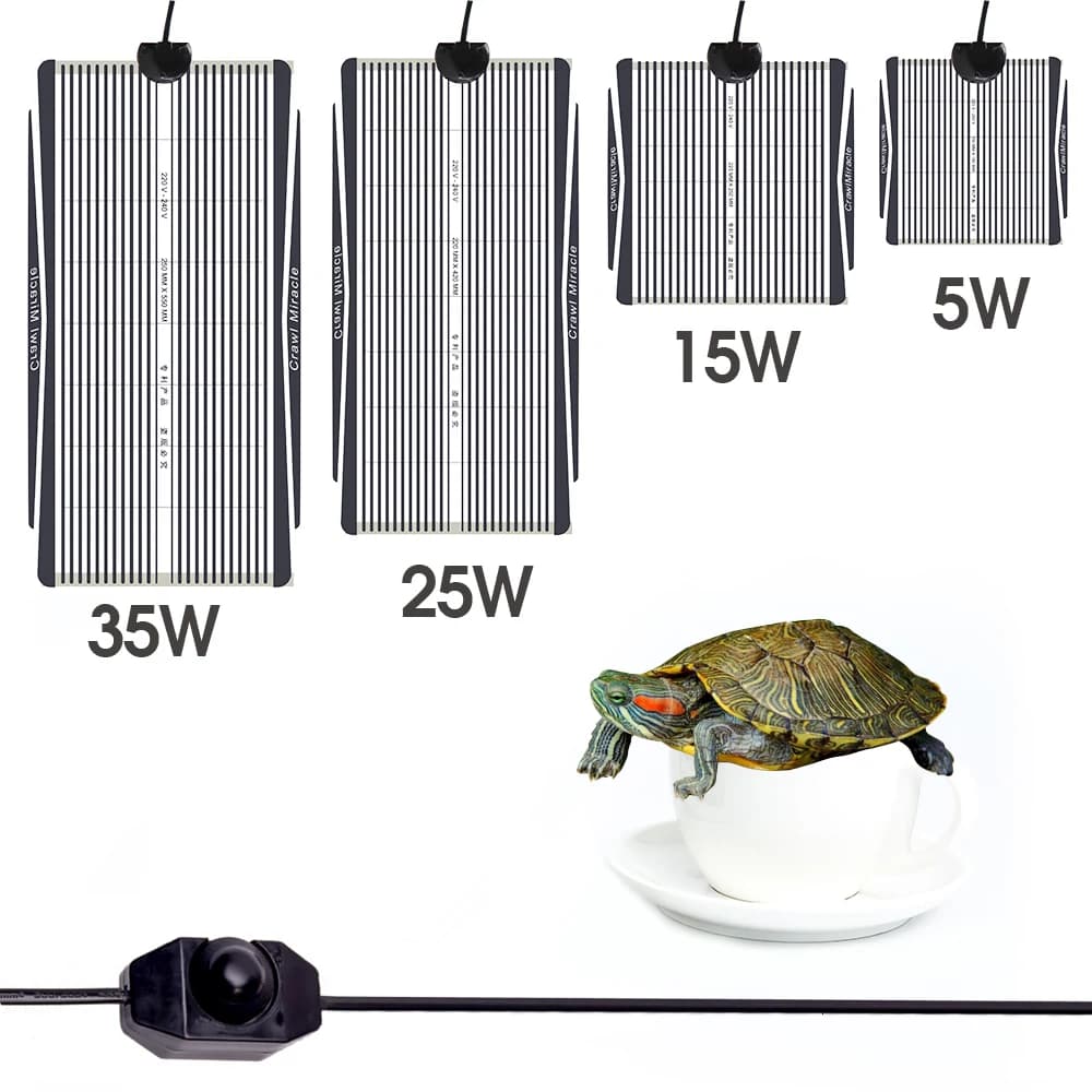 5W 15W 25W 35W Spina Calda Pianta Tappetino Riscaldante Grafene Rettili Pad di Calore con Regolatore di Temperatura Regolabile Termostato Coperta Incubatrice Impermeabile per Lucertola Tartaruga Serpente