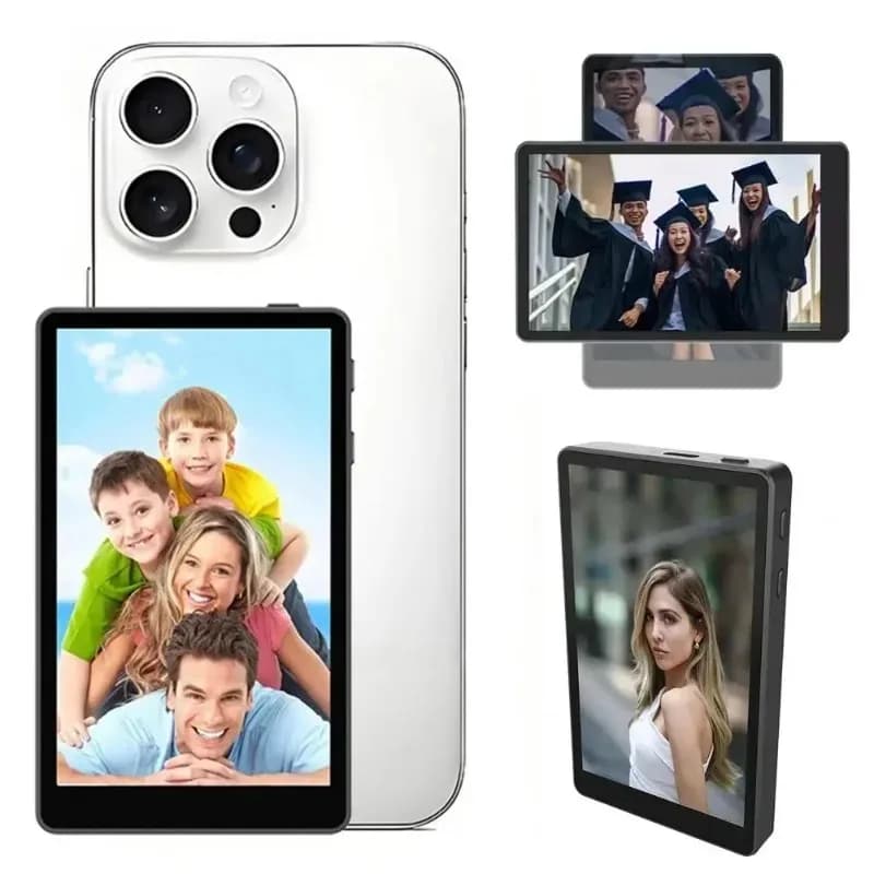 Telefono posteriore magnetico Vlog Selfie Monitor Schermo Proiettore WiFi Bluetooth Supporto vivavoce Clip Mount Fotocamera Selfie Stick Screen